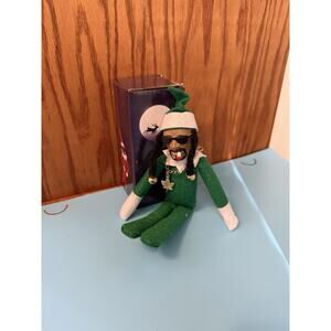 11" Elf Rapper Shelf Sitter Green Christmas Holiday Doll Smoking with Bells NIB